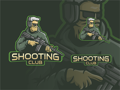 Shooting club army mascot logo