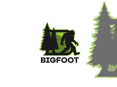 Bigfoot Flat Company Logo adventure animal bigfoot brand branding cartoon company danger design flat logo graphic design green illustration logo nature ui ux vector zoo