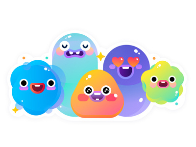 Luma Blobs Stickers blob characters creatures gradients shapes