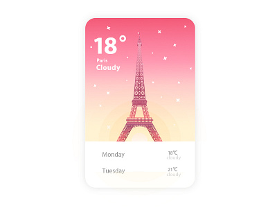 Loving city,Paris app city colour eiffel night paris red tower ui