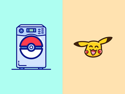 Washing Machine-Pikachu illustration pikachu ui