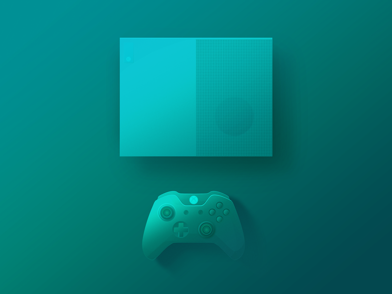 Games console gradient games s one xbox green illustration app ui