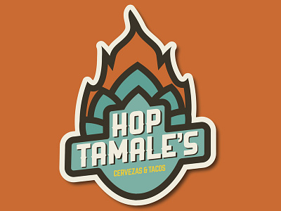 Hop Tamale's Logo beer fire hops logo logos tacos thick lines