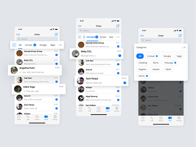 WhatsApp Redesign - Chat Categories #3 app category chat design design thinking redesign ui ux whatsapp