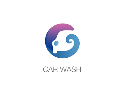 Car wash blue car logo purple wash