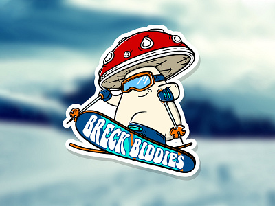 Cold Mushroom branding cartoon cold design digital drawing graphic design illustration logo mushroom ski skiing snow vector winter