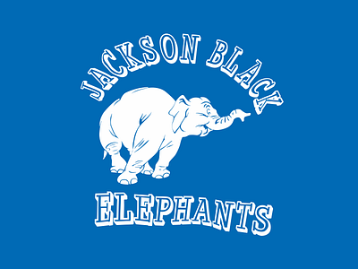 JACKSON BLACK art blue elephants love sketch street