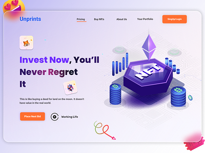 NFT  Web Concept | NFT Marketplace💰| NFT UI/UX| NFT Web Design 🦄