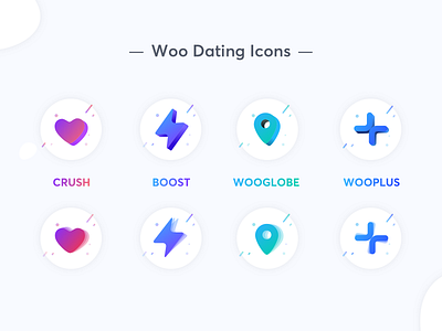 Woo Dating Icons by Subhasis Rout on Dribbble