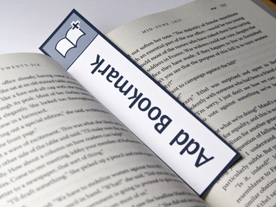 Add Bookmark... Bookmark. book bookmark concept funny grey idea minimal page print screen print type typography white