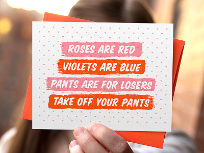 Roses card funny greeting card love poem rhyme sign type witty