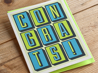 Congrats! bright card congrats graduation print type typography