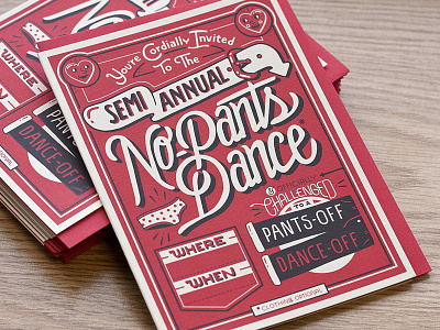 No Pants Dance card dance dance off delorenzo funny no pants pants off type typography