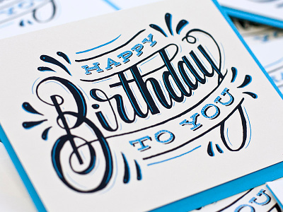 Happy Birthday To You birthday card hand done hand drawn happy happy birthday card screen print typography