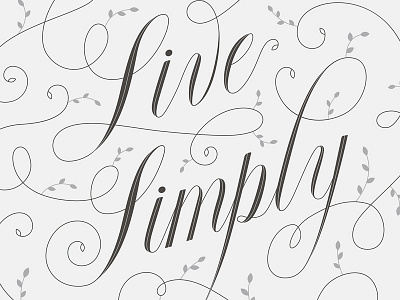 Live Simply custom type delicate flourish leafs live script simply swirls swirly typography
