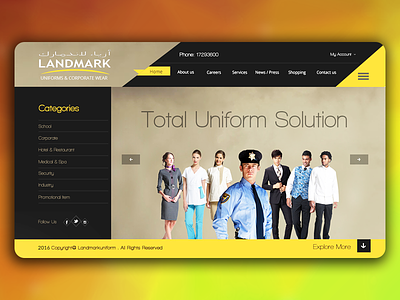 Creative Website black company dress dribbble e commerce invite school suit uniform yellow
