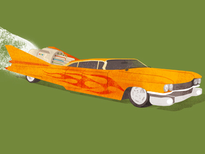 Super '59 cadillac car hot rod illustration