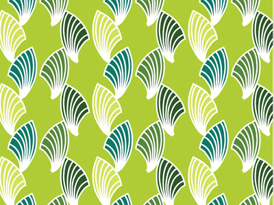 Fronds and Fans (green) pattern surface