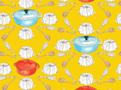 Classic cookware food art pattern design surface design