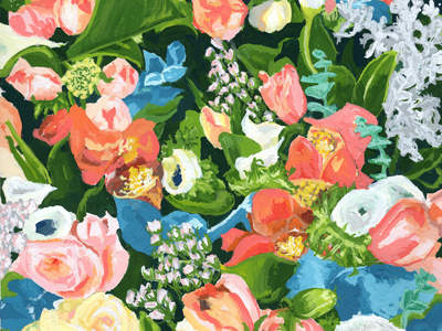 Flowers floral flowers illustration painting