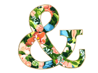 Floral Ampersand floral flowers illustration painting type