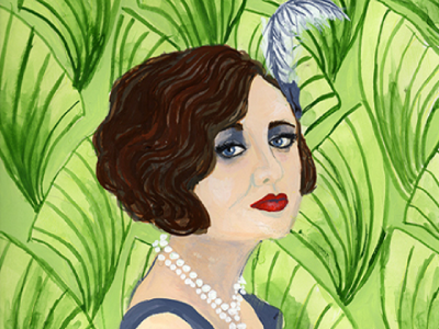 1920's Flapper editorial illustration painting portrait