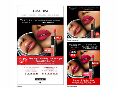 YARDLEY London – Lips Products
Retail – Digital and Print