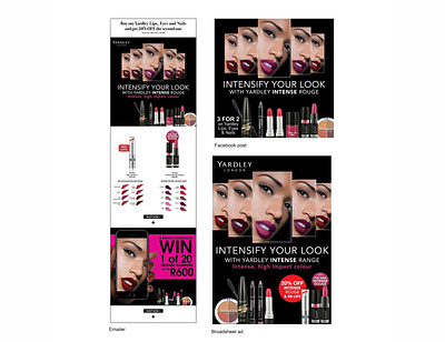 YARDLEY London – Intense Rouge Retail – Digital and Print advertising art direction beauty branding cosmetics creative concept digital marketing marketing ui