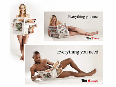 THE TIMES Newspaper – Launch campaign advertising art direction award award winning big idea branding creative concept marketing news newspaper nude photography