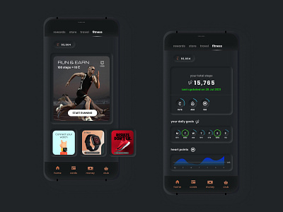 Fitness with CRED (RUN & EARN) adobe illustrator adobe xd cred cred app creditcard design earn figma fitness illustration interaction neumorphism running ui ux walking weight loss