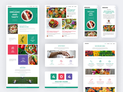 Organic & Tasty adobe illustrator branding figma food logo organic organic products organic website salads ui ui design ux vegetables veggies website