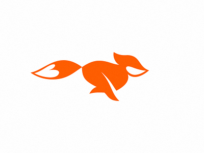 Foxy mark (not for sale) fox logo mark orange running white wip