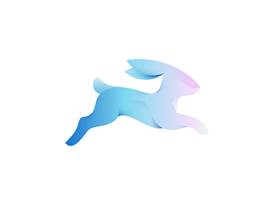 Directus logo animal branding gradients icon icon design logo logo design motion rabbit run running speed