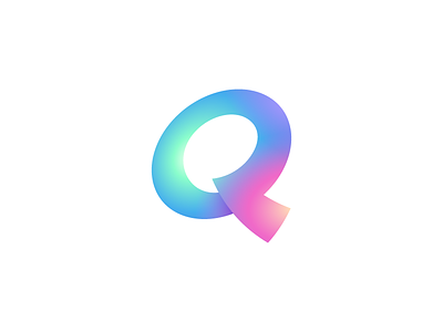 Q bubble conversation gradients letter logo mark motion negative space q question sale wip