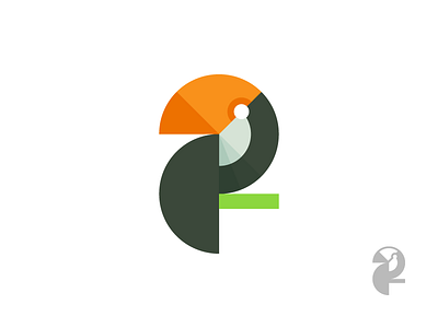 Toucan logo (flat) bird flat geometry logo mark toucan
