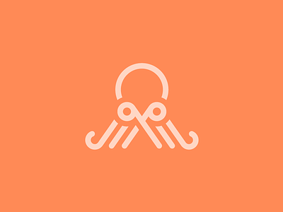 Octopus+Scissors logo concept developers lines logo mark octopus scissors wip