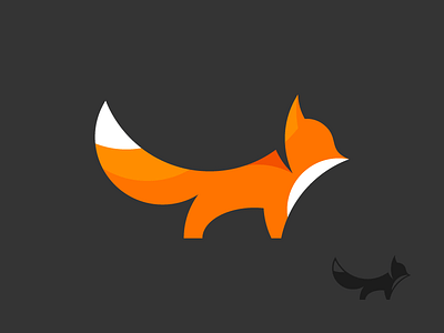 Fox mark (flat) animal flat forest fox logo mark orange red wip