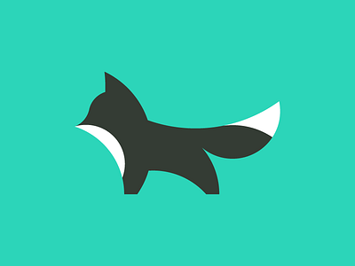 Fox mark (flat) animal black flat forest fox logo mark sale wip