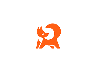 Fox mark fox letter logo mark r red
