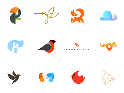 Logolounge 10 selection bird fox icon logo logolounge mark selection