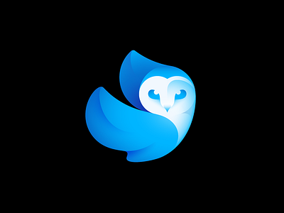 Enlight Quickshot App logo app blue enligh gradient logo mark owl quickshot