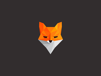 Fox fox geometrical illustration logo mark poly polygonal polygonal design red sale triangles white