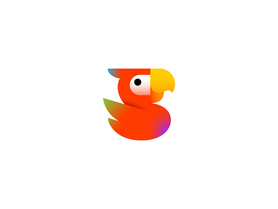 Parrot + S bird geometry gradients icon icon design letter logo logo design mark parrot s