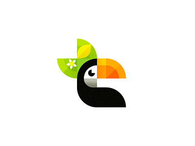 "t" for toucan (2nd) bird branding flat icon icon design illustration letter logo logo design t toucan