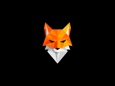 Fox logo (not for sale) fox geometrical illustration logo mark poly polygonal polygonal design red triangles white