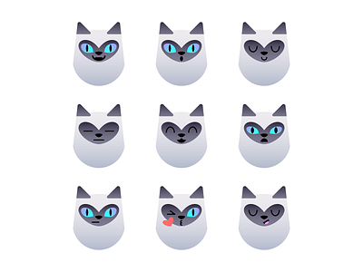 Siamese Cat - Emotions cat illustration
