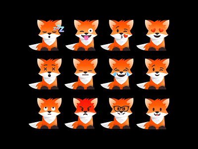 Foxmojis emoji emoji set emojis fox illustration vector