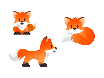 Fox poses 3 branding design fox illustration vector