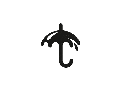 C (umbrella) logo mark negative space umbrella rain protection insurance sale