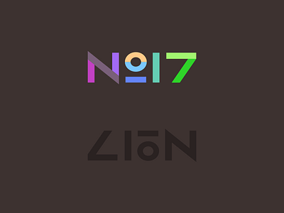 Nº17 (LION) custom lion logo mark number process